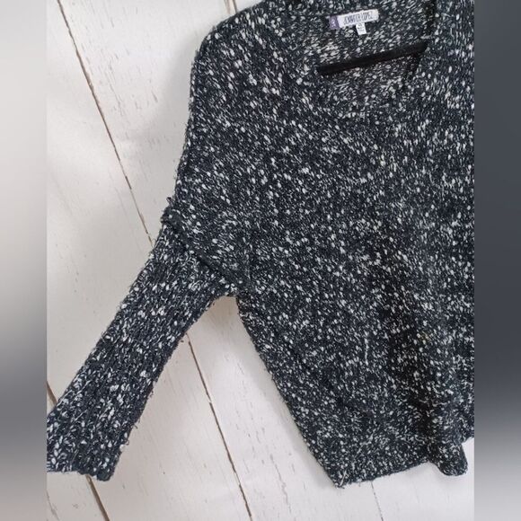 ‼️final must bundle‼️ Jennifer Lopez Grunge Knit Sweater Black Metallic - Picture 6 of 11